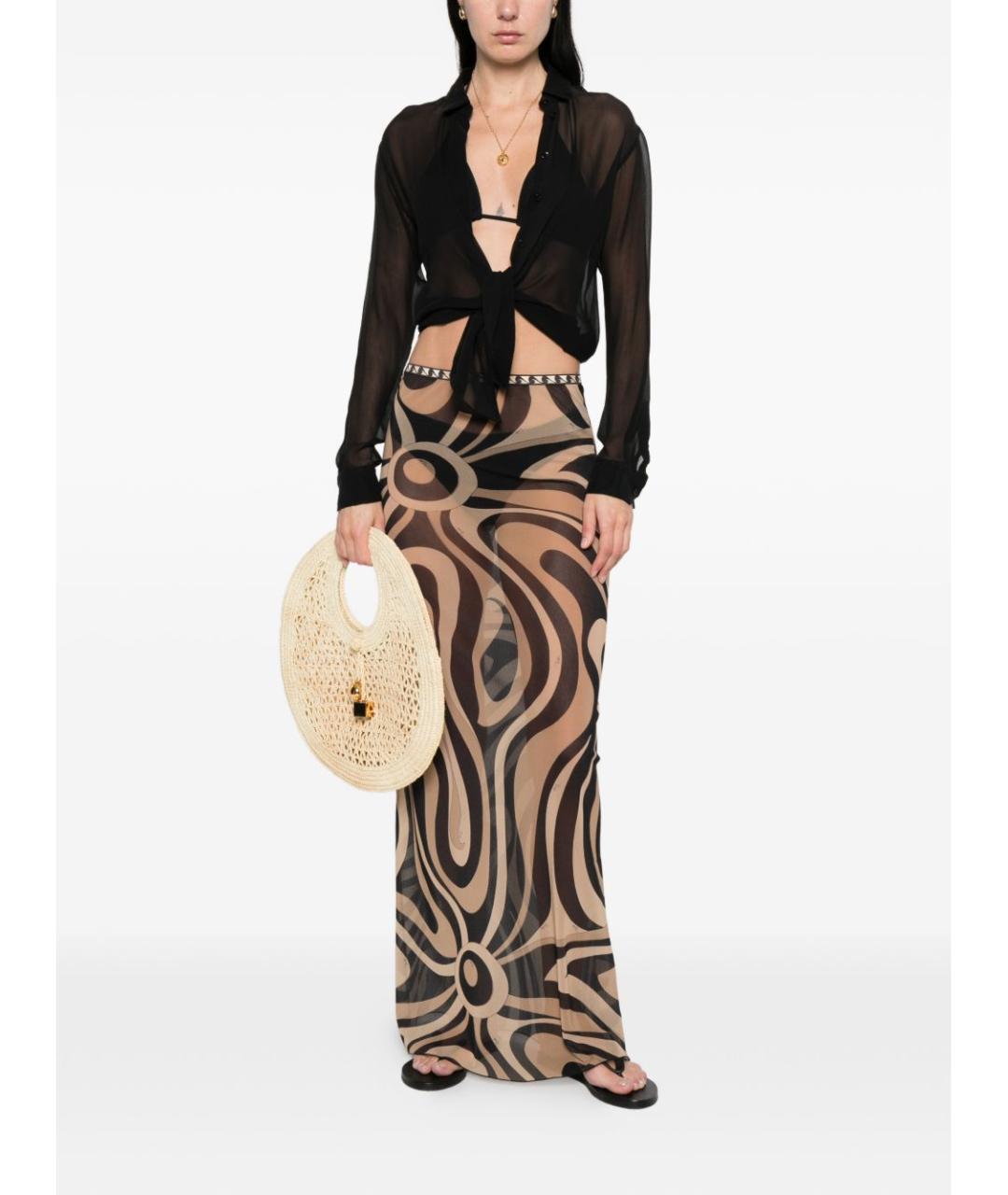 PUCCI Бежевая полиамидовая юбка макси, фото 2