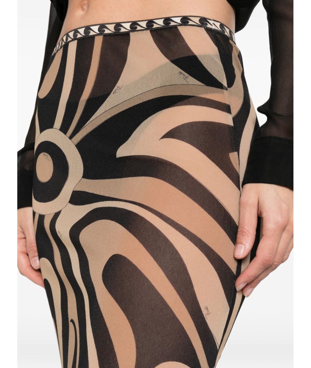 PUCCI Бежевая полиамидовая юбка макси, фото 3
