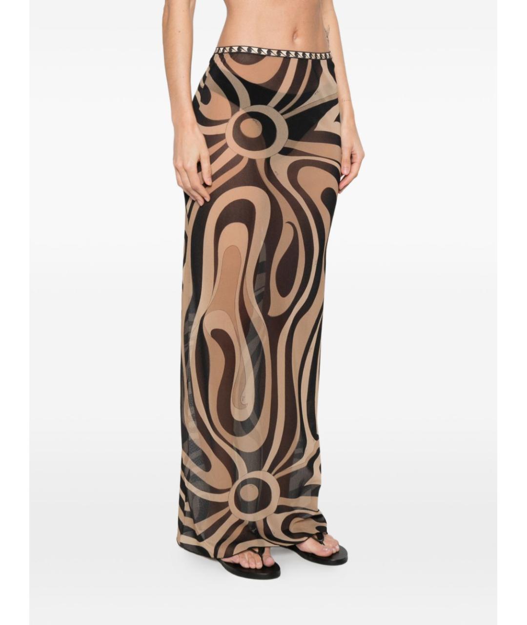PUCCI Бежевая полиамидовая юбка макси, фото 5