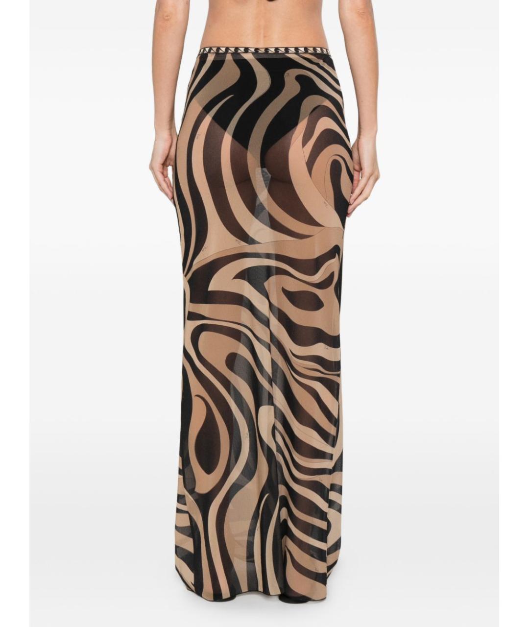 PUCCI Бежевая полиамидовая юбка макси, фото 4