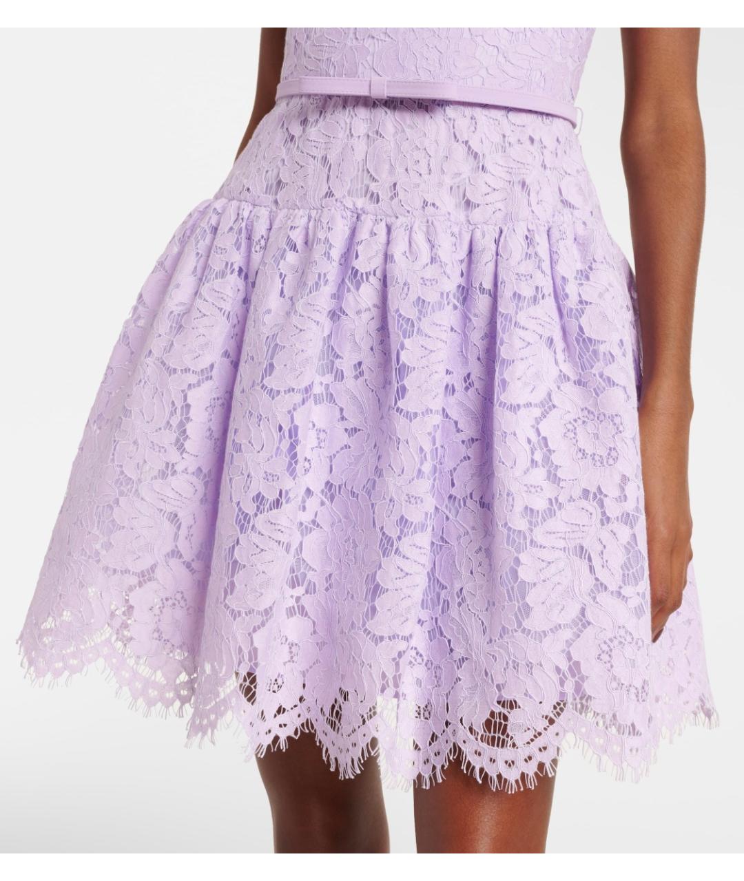 SELF-PORTRAIT Фиолетовое полиамидовое коктейльное платье, фото 4