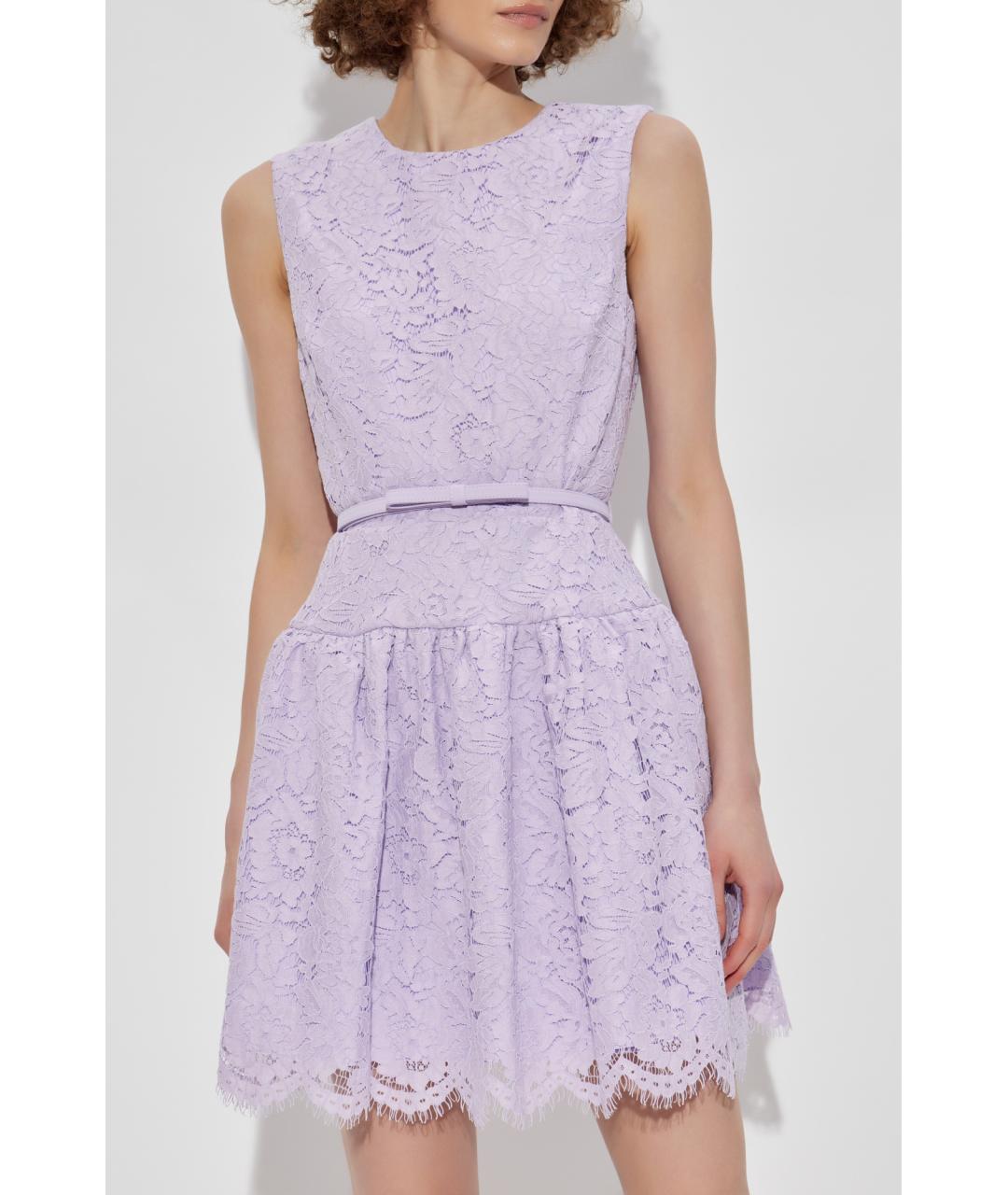 SELF-PORTRAIT Фиолетовое полиамидовое коктейльное платье, фото 8