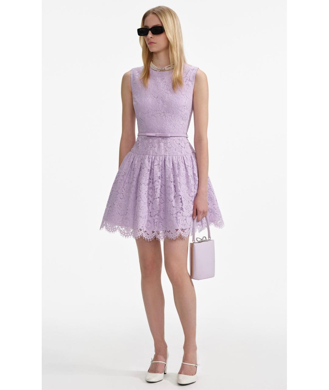 SELF-PORTRAIT Фиолетовое полиамидовое коктейльное платье, фото 6