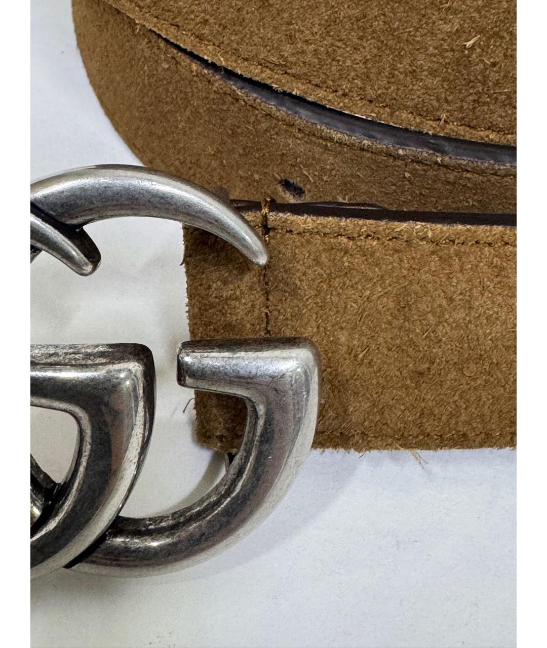 GUCCI Коричневый замшевый ремень, фото 5