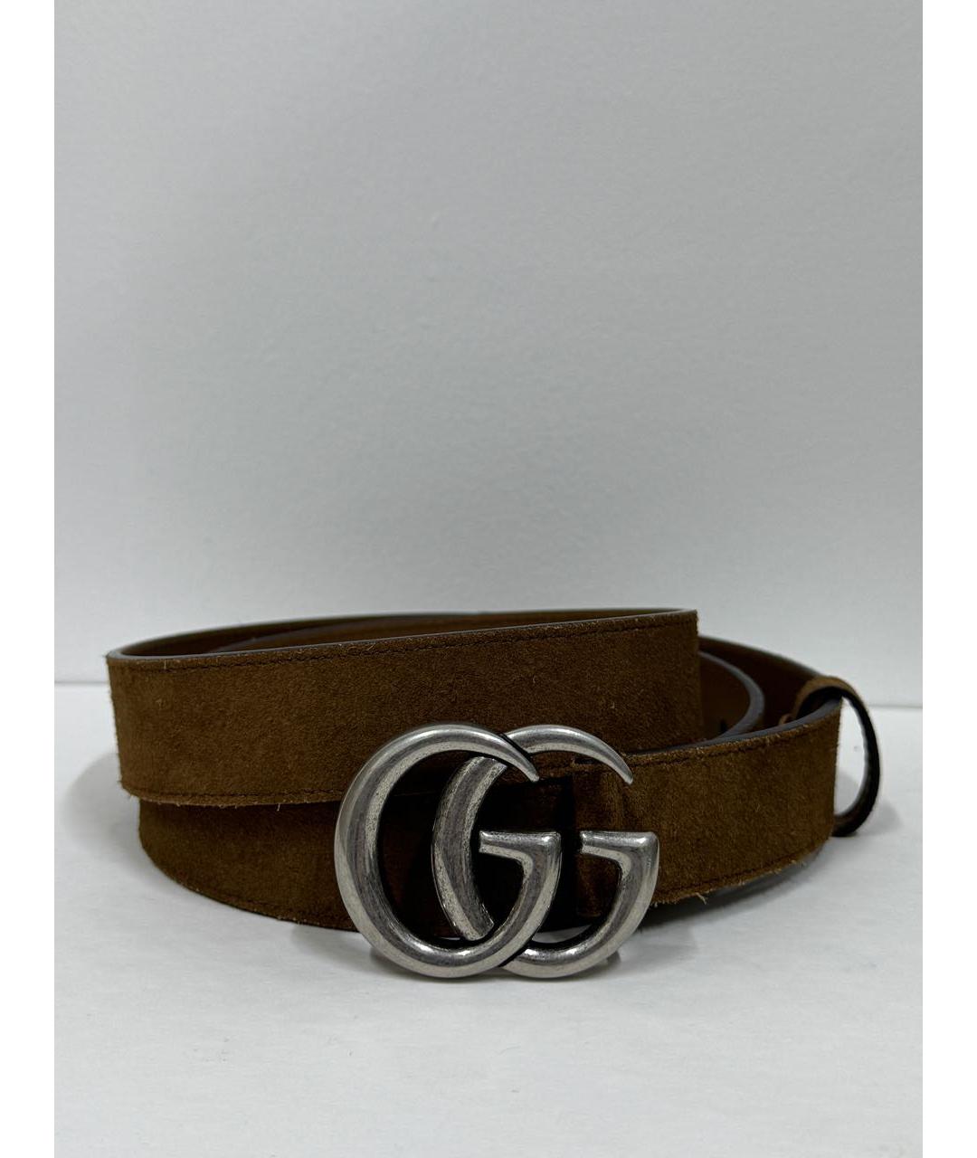GUCCI Коричневый замшевый ремень, фото 3
