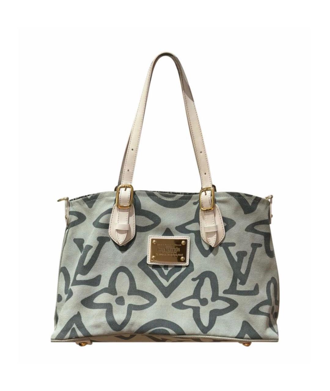 LOUIS VUITTON Голубая хлопковая сумка тоут, фото 5