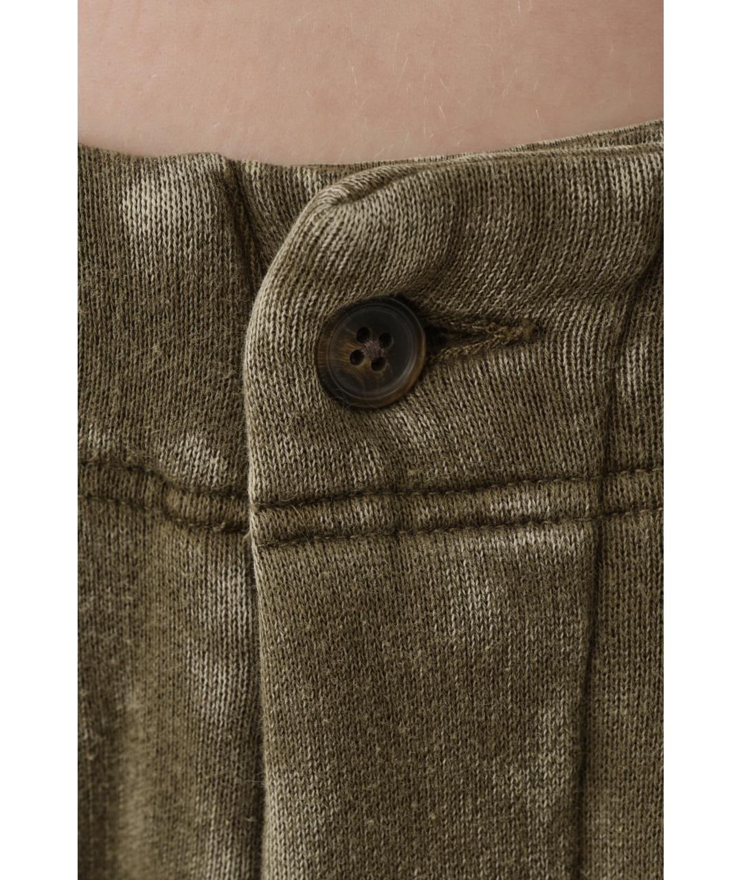 R13 Зеленые хлопковые прямые брюки, фото 3