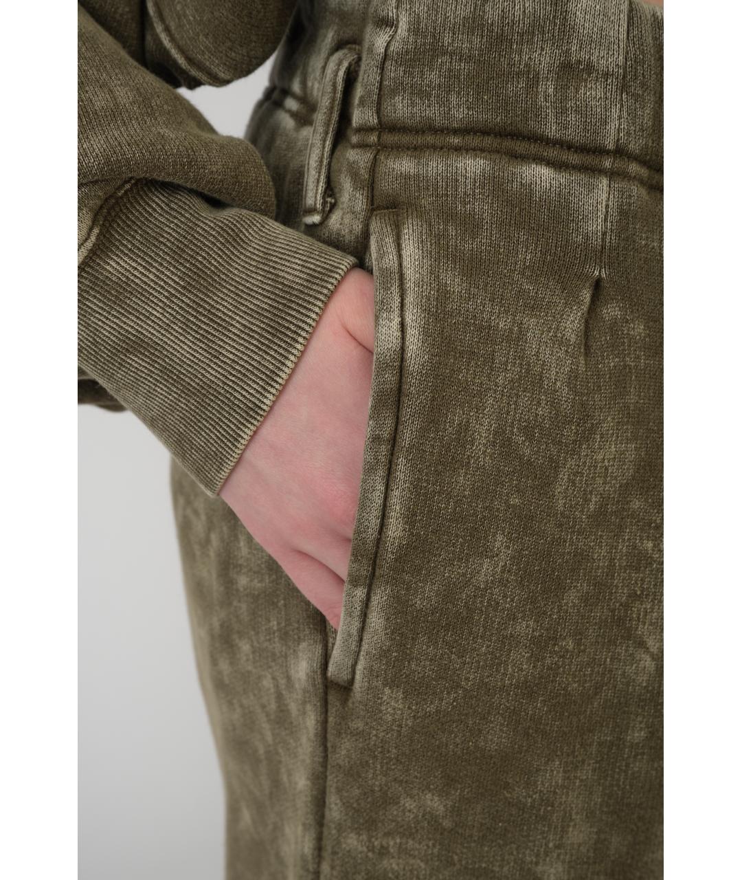 R13 Зеленые хлопковые прямые брюки, фото 4