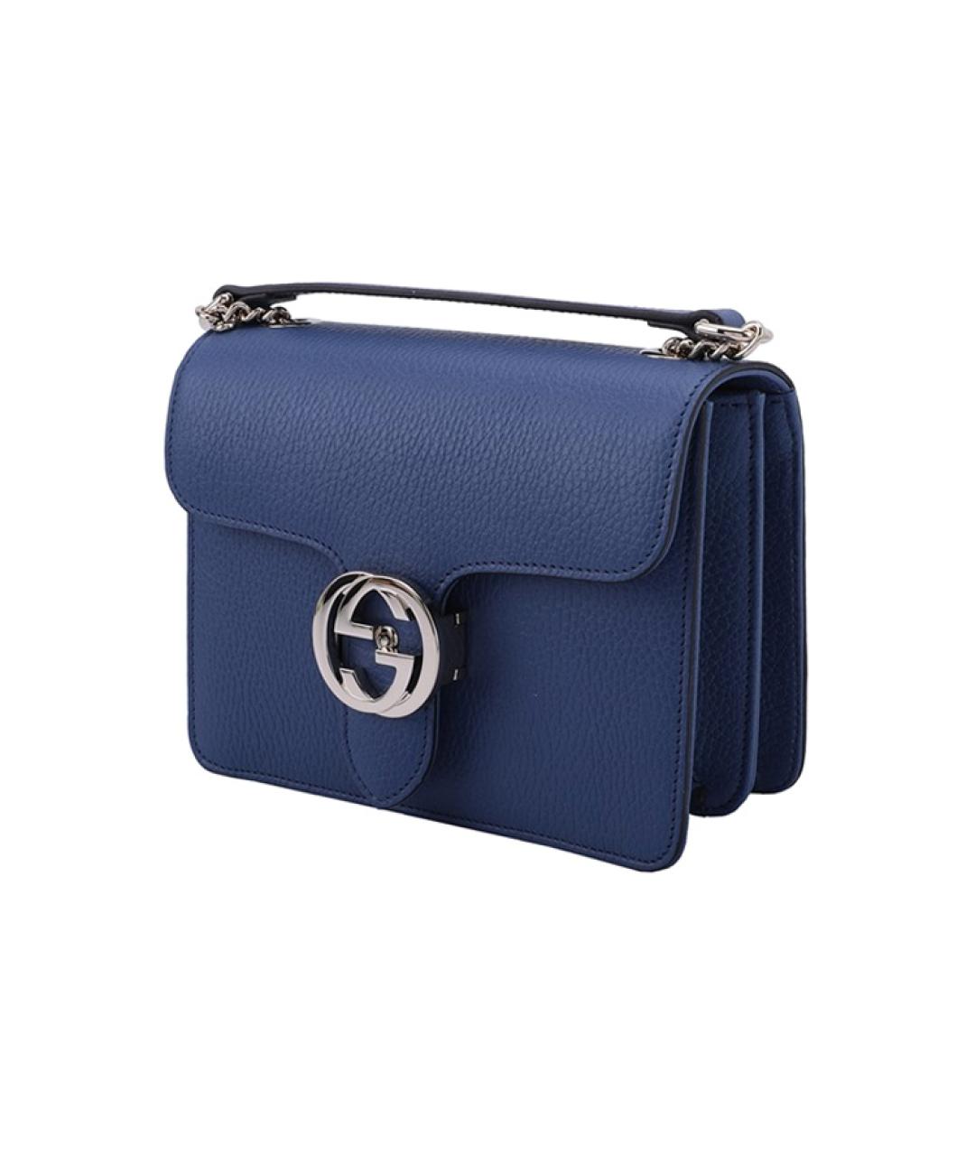 GUCCI Синяя кожаная сумка через плечо, фото 2