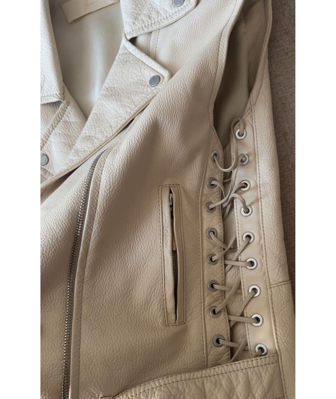 YANA RASKOVALOVA Бежевый кожаный жилет, фото 3