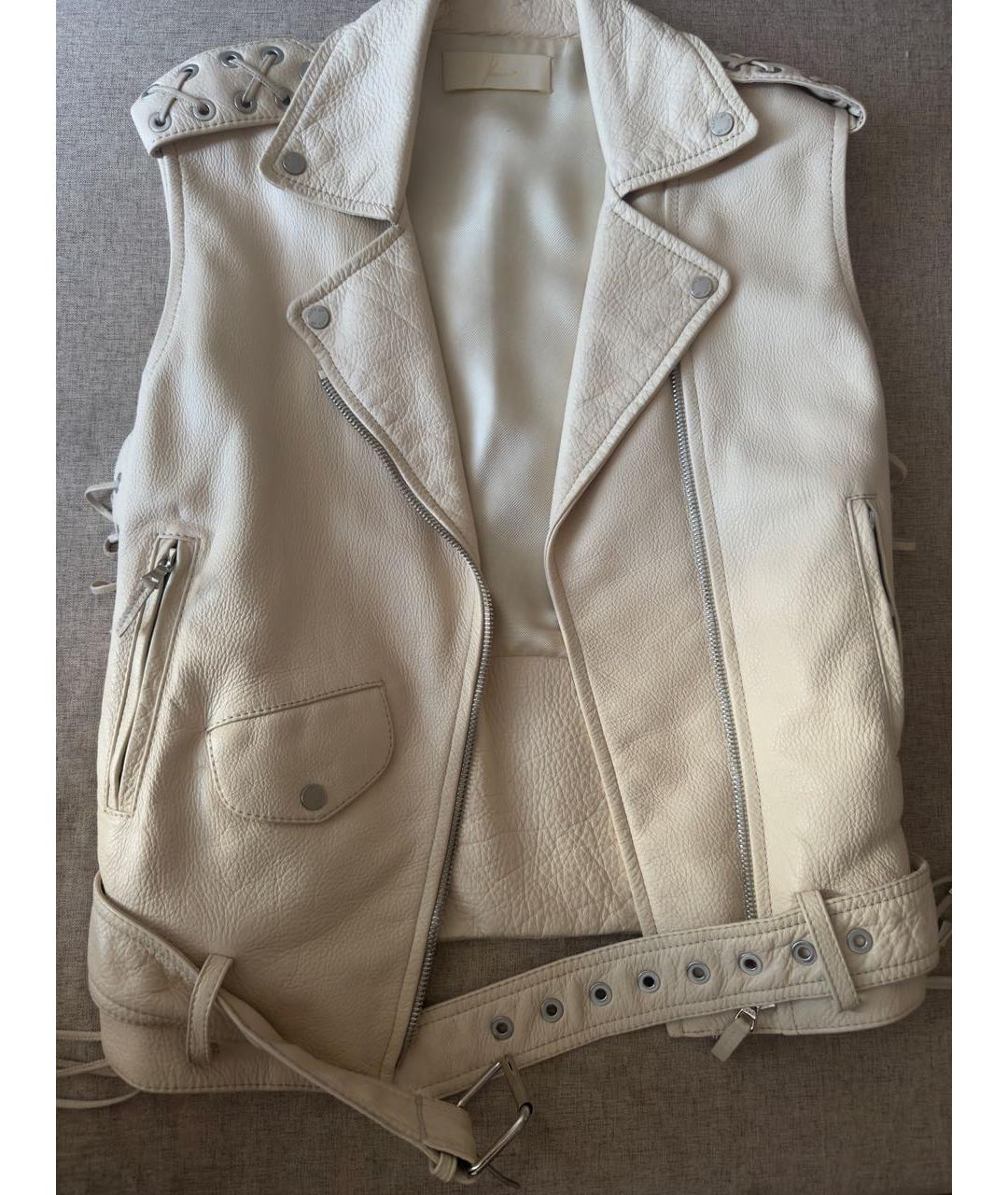 YANA RASKOVALOVA Бежевый кожаный жилет, фото 2