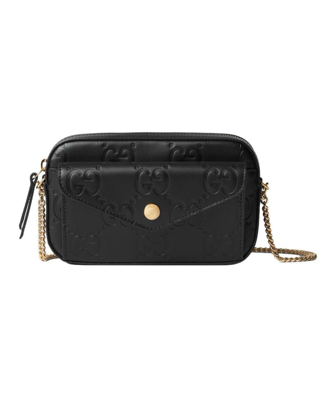 GUCCI Черная кожаная сумка через плечо, фото 9