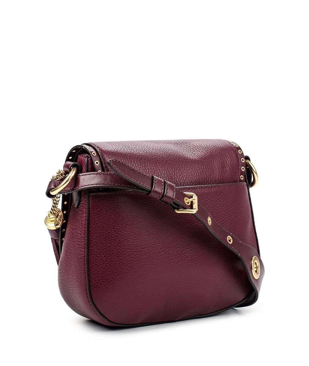 MICHAEL MICHAEL KORS Бордовая кожаная сумка через плечо, фото 5