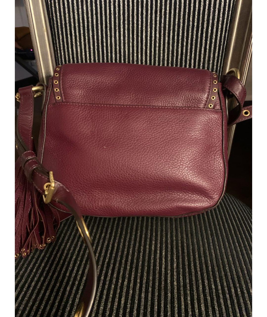 MICHAEL MICHAEL KORS Бордовая кожаная сумка через плечо, фото 2