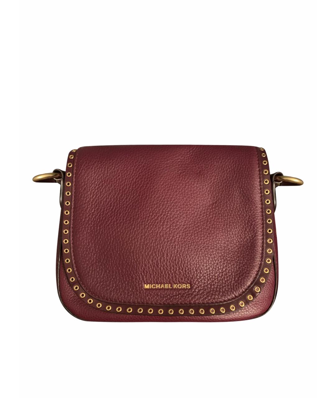 MICHAEL MICHAEL KORS Бордовая кожаная сумка через плечо, фото 1
