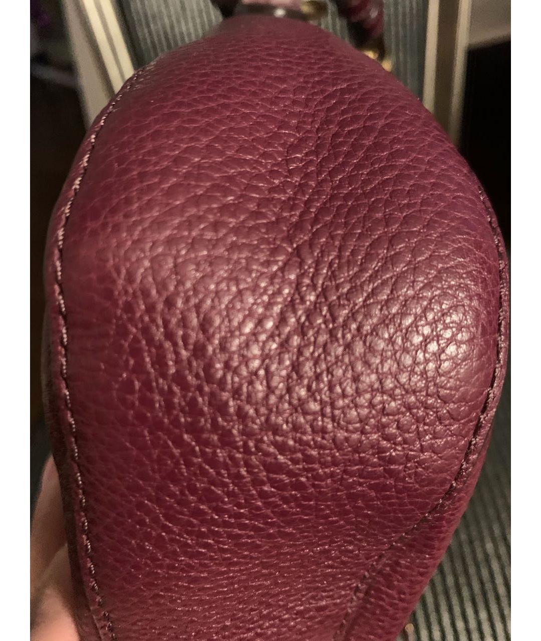 MICHAEL MICHAEL KORS Бордовая кожаная сумка через плечо, фото 4