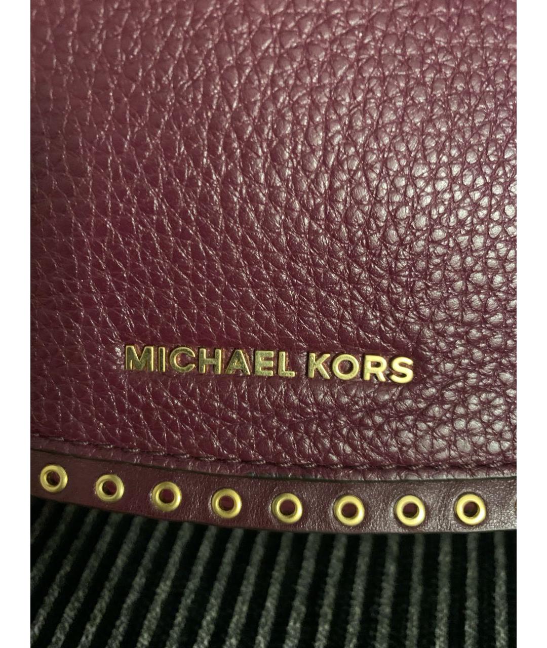 MICHAEL MICHAEL KORS Бордовая кожаная сумка через плечо, фото 3