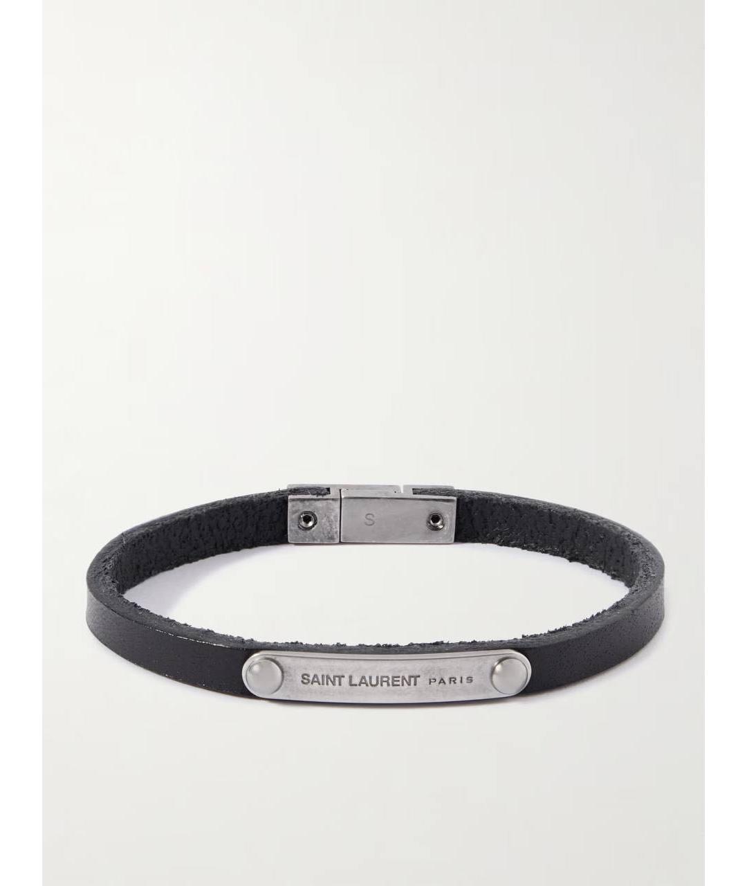 SAINT LAURENT Черный металлический браслет, фото 9