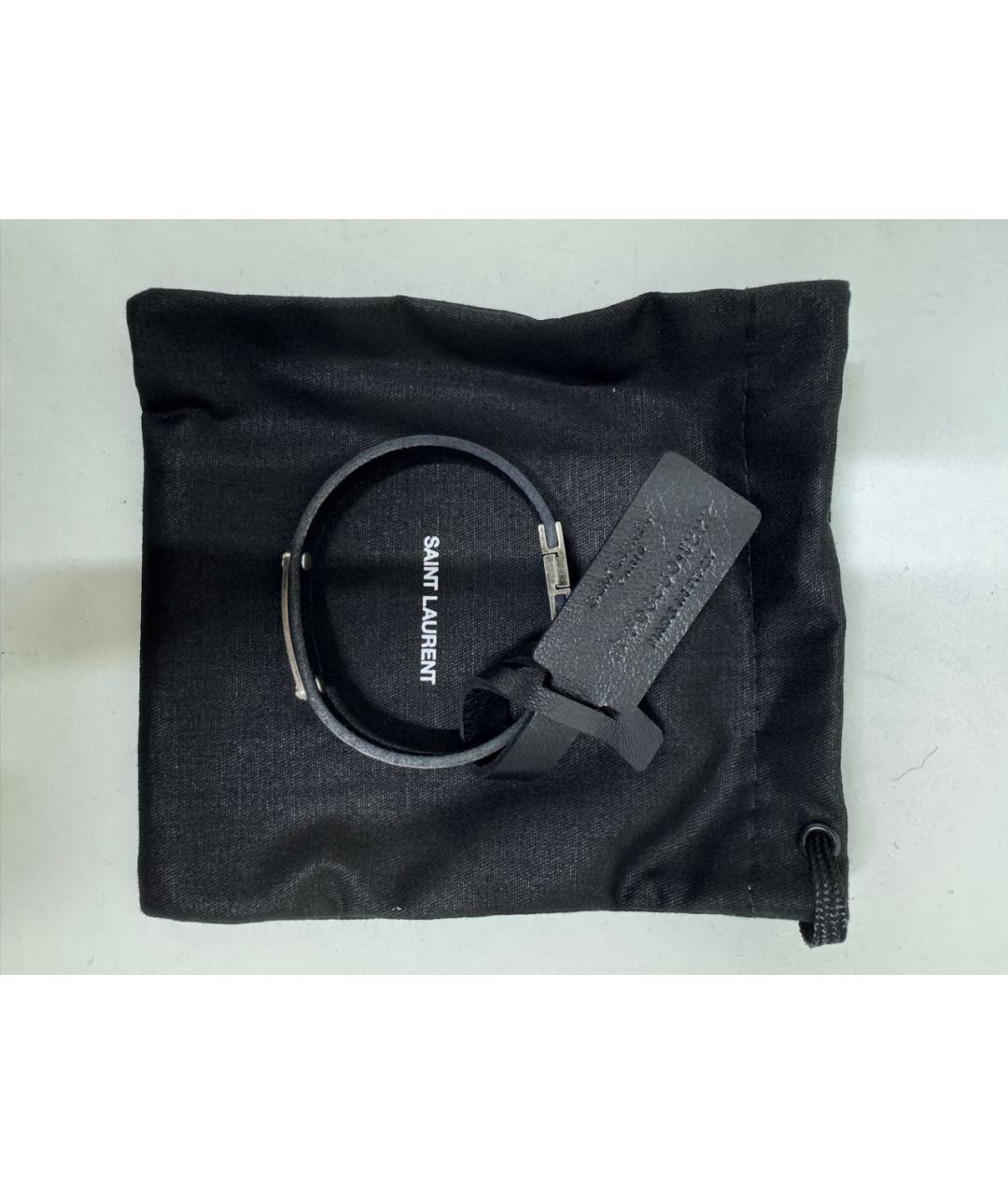 SAINT LAURENT Черный металлический браслет, фото 7