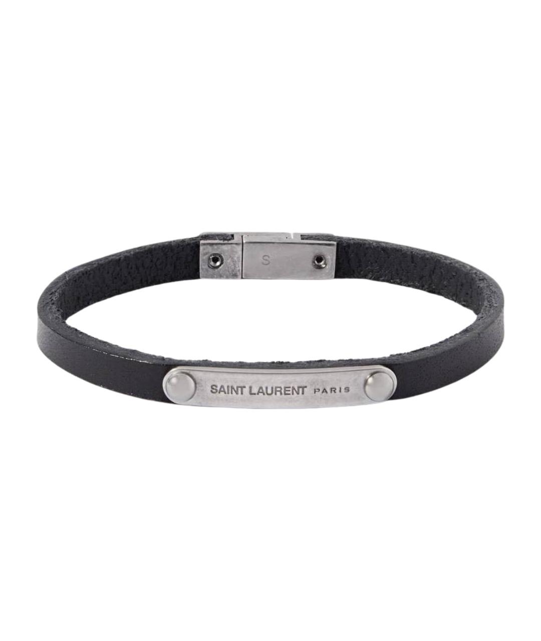 SAINT LAURENT Черный металлический браслет, фото 1