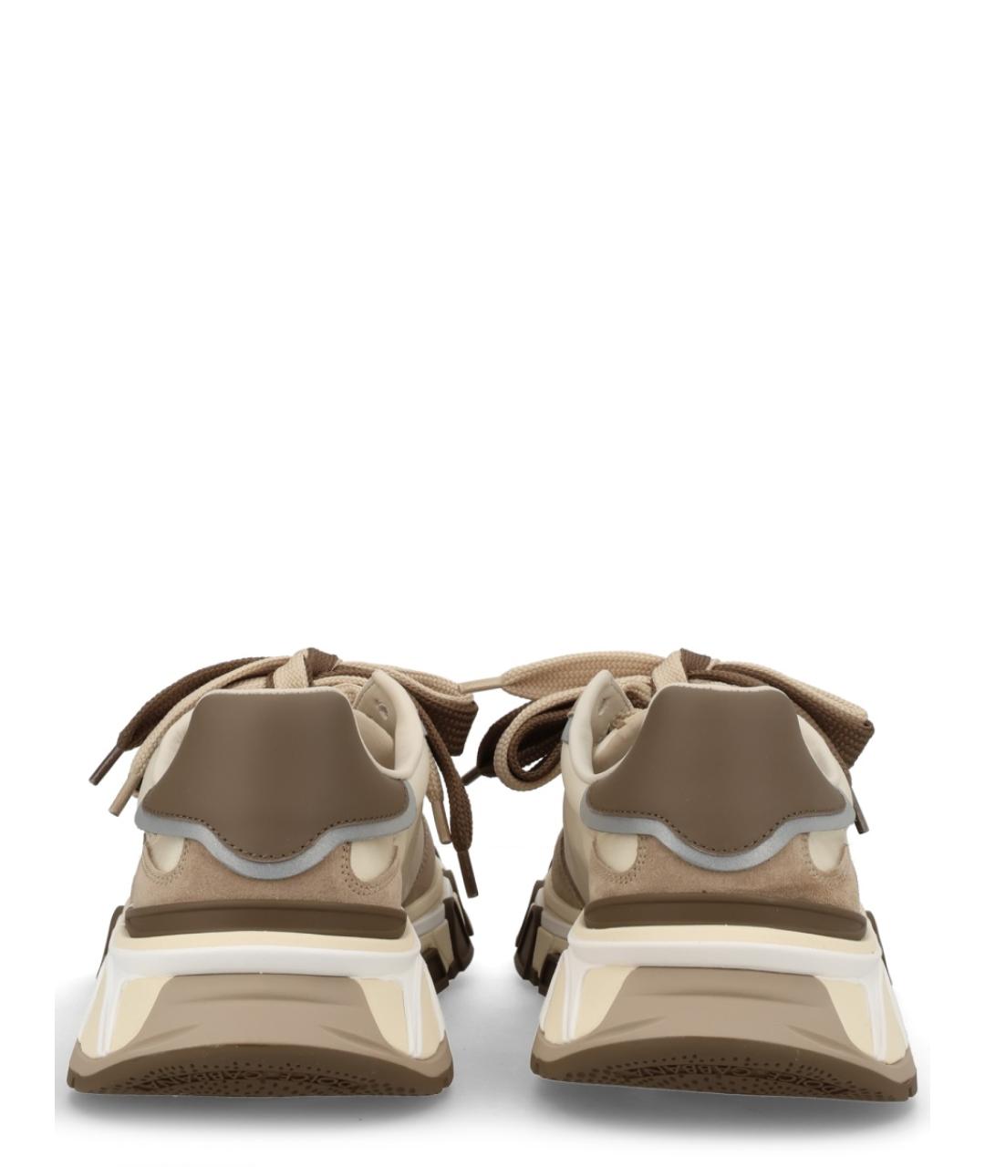 DOLCE&GABBANA Бежевые текстильные низкие кроссовки / кеды, фото 4