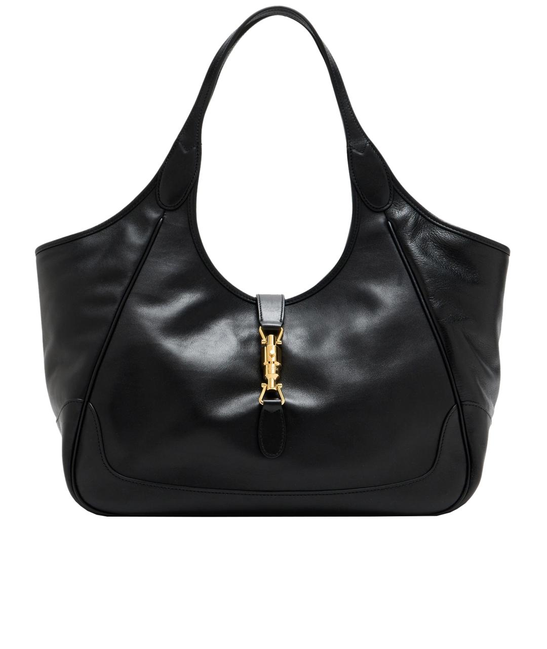 GUCCI Черная кожаная сумка тоут, фото 1