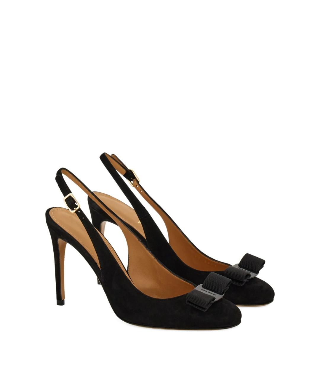 FERRAGAMO Черные текстильные туфли, фото 2