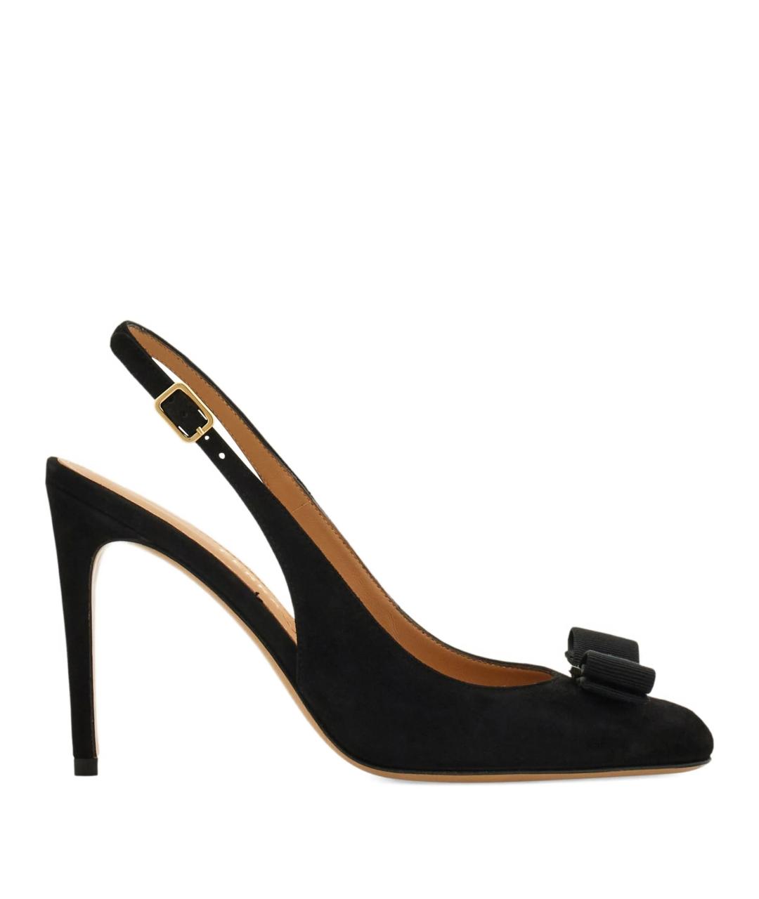 FERRAGAMO Черные текстильные туфли, фото 1