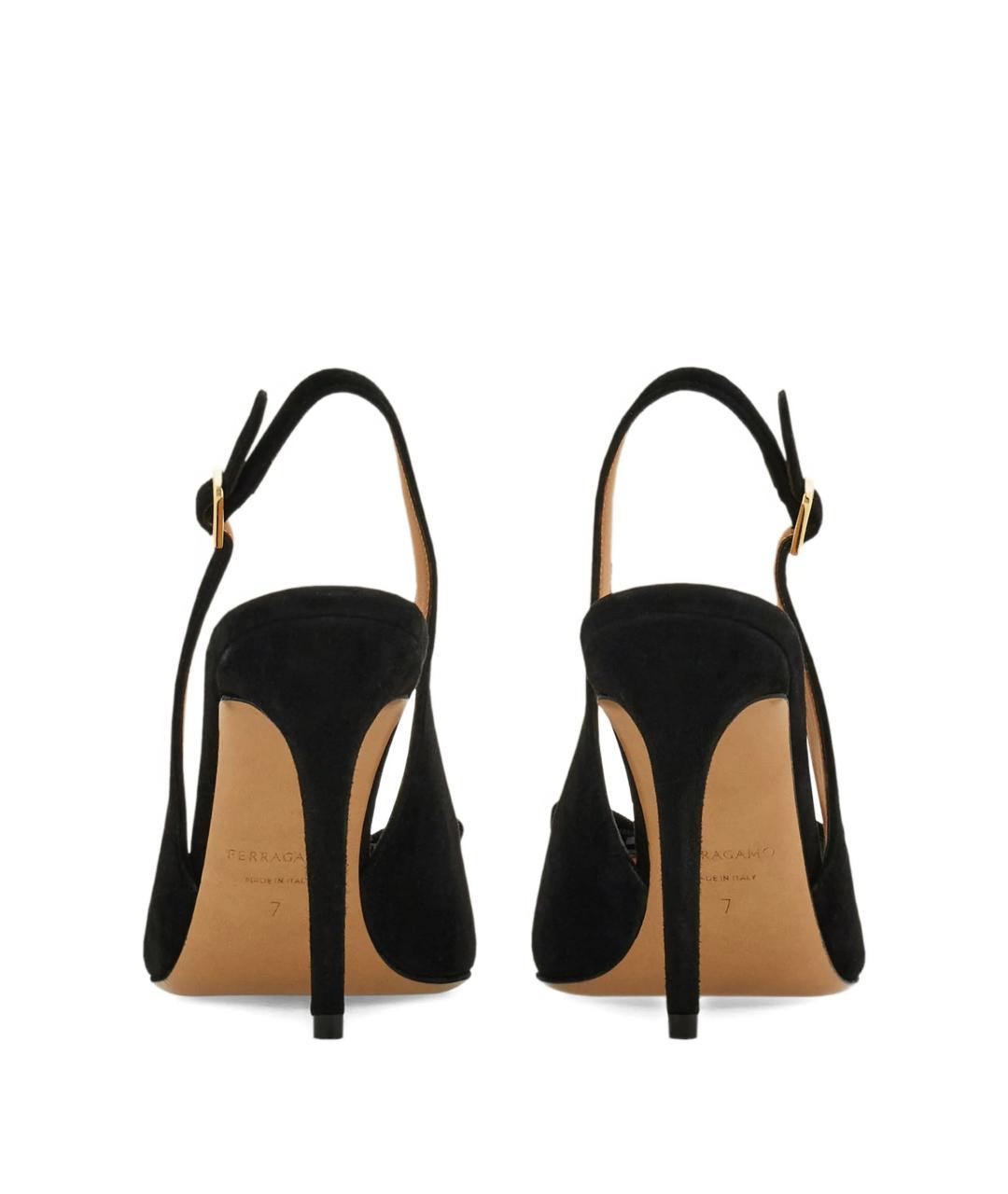 FERRAGAMO Черные текстильные туфли, фото 3