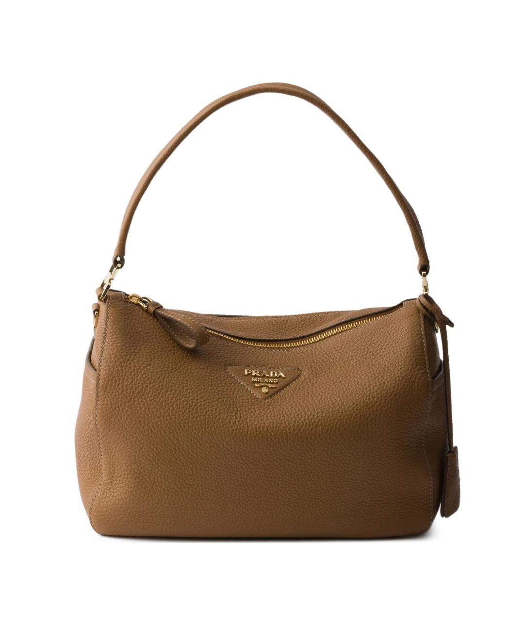 PRADA Коричневая кожаная сумка через плечо, фото 1