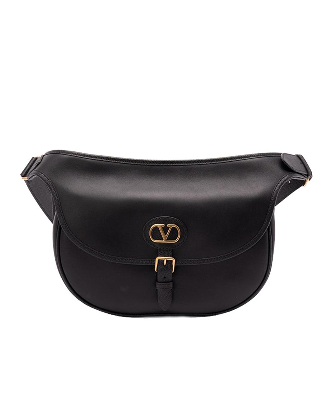VALENTINO Черная кожаная поясная сумка, фото 1