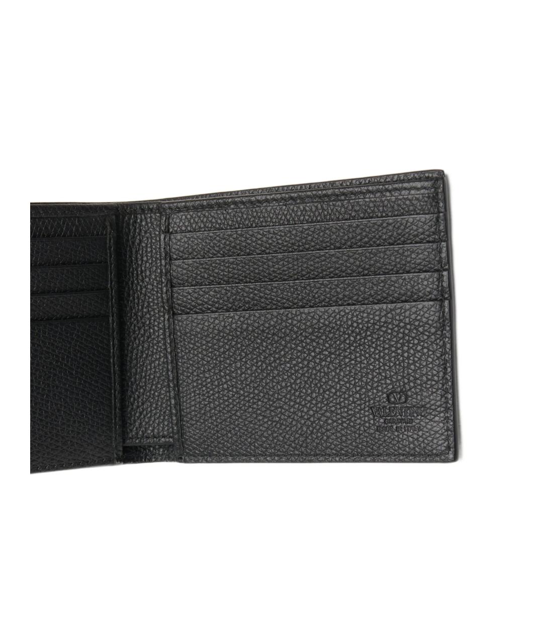 VALENTINO Черный кожаный кошелек, фото 4