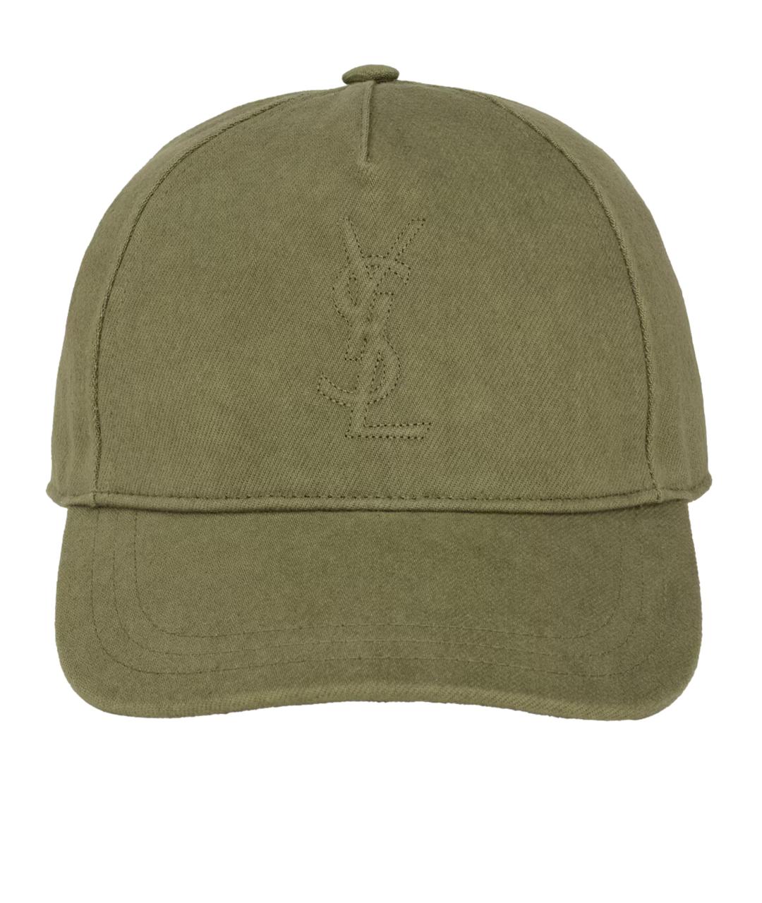 SAINT LAURENT Зеленая хлопковая кепка/бейсболка, фото 1