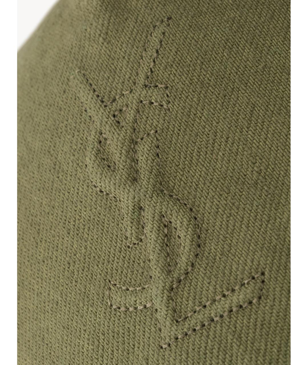 SAINT LAURENT Зеленая хлопковая кепка/бейсболка, фото 4