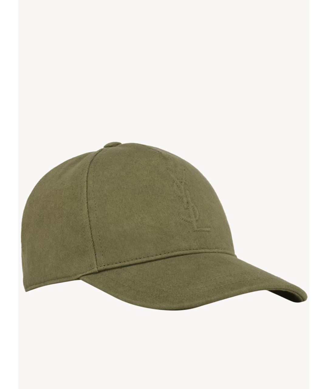 SAINT LAURENT Зеленая хлопковая кепка/бейсболка, фото 3