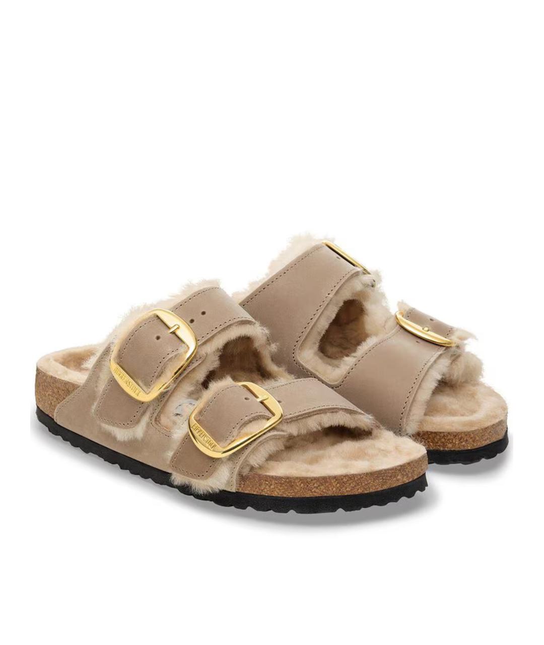 BIRKENSTOCK Коричневые кожаные сандалии, фото 5