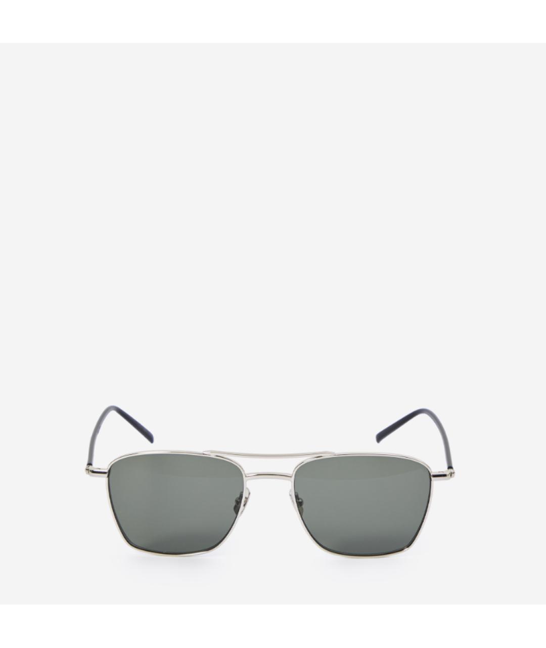 SAINT LAURENT Серебряные металлические солнцезащитные очки, фото 3