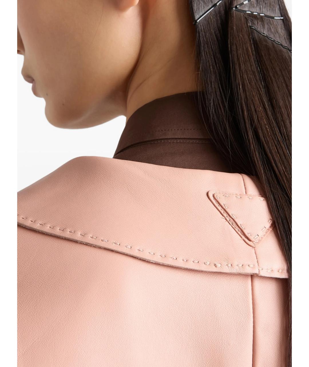 PRADA Розовая кожаная куртка, фото 5