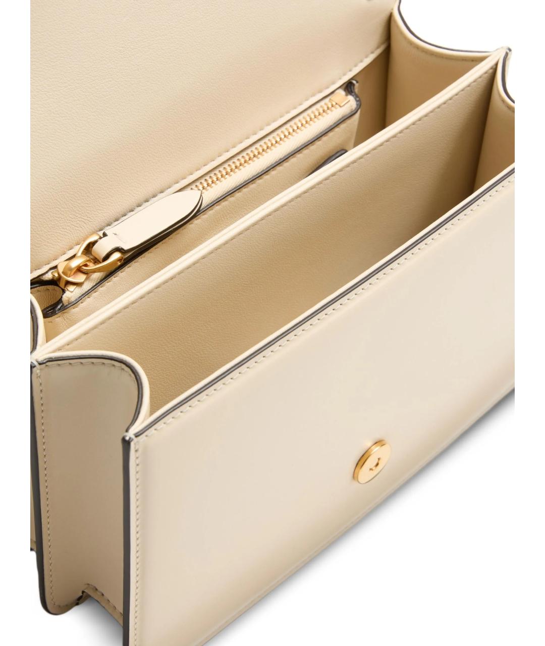 VALENTINO Бежевая кожаная сумка через плечо, фото 4