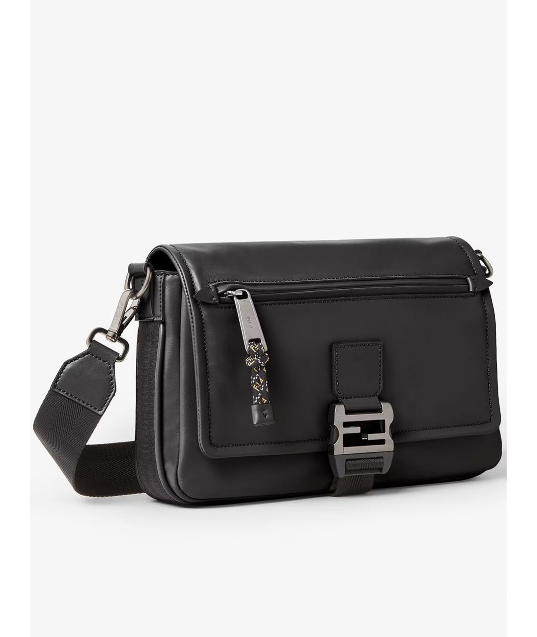 FENDI Черная кожаная сумка через плечо, фото 2