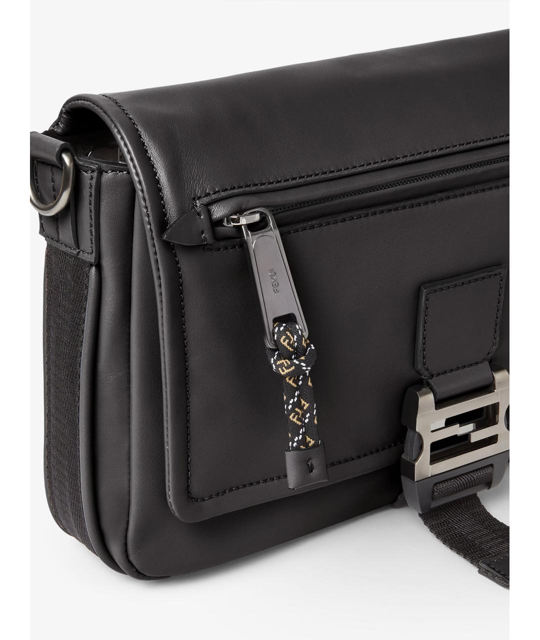 FENDI Черная кожаная сумка через плечо, фото 5