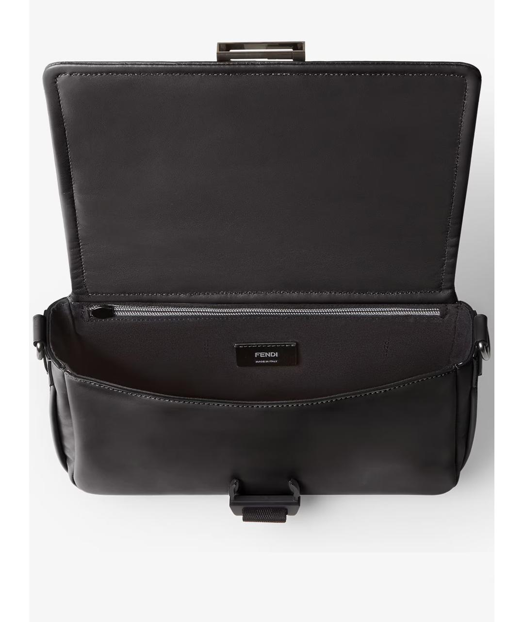 FENDI Черная кожаная сумка через плечо, фото 4