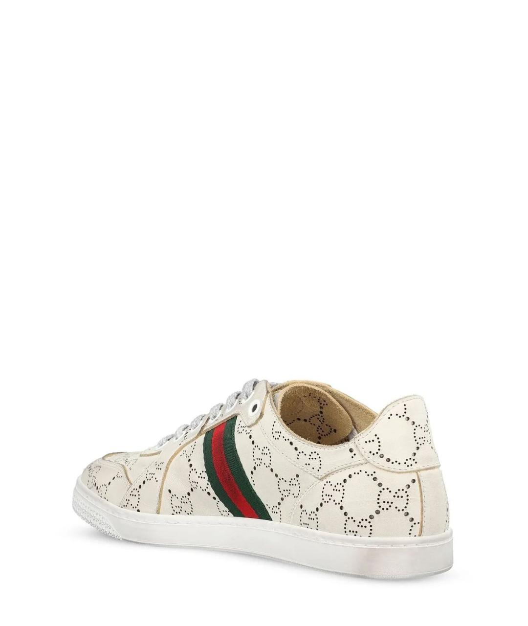 GUCCI Белые кожаные кеды, фото 3