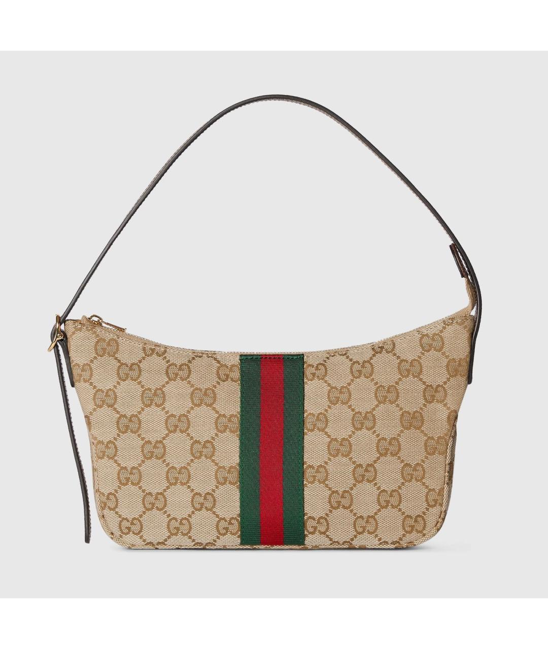 GUCCI Коричневая жаккардовая сумка на плечо, фото 6