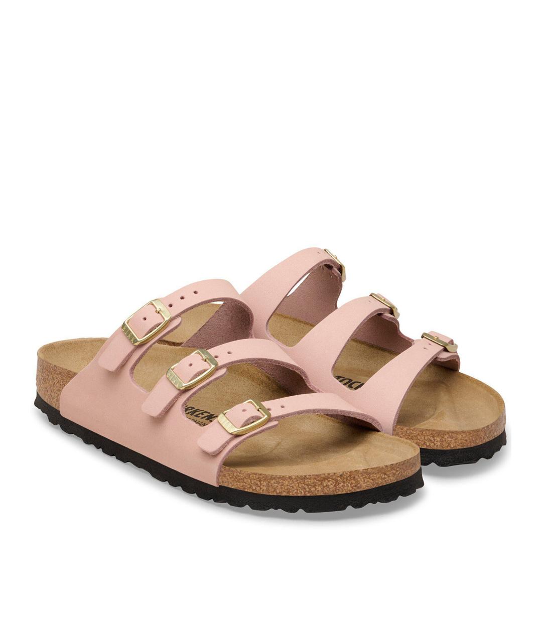BIRKENSTOCK Розовые кожаные шлепанцы, фото 4