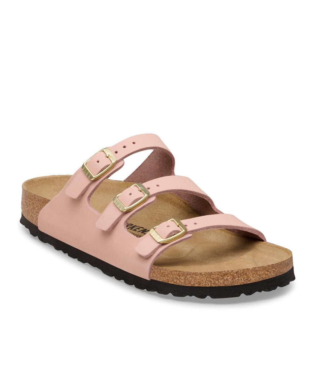 BIRKENSTOCK Розовые кожаные шлепанцы, фото 2