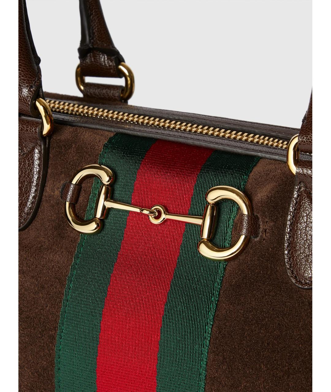 GUCCI Коричневая замшевая сумка через плечо, фото 3