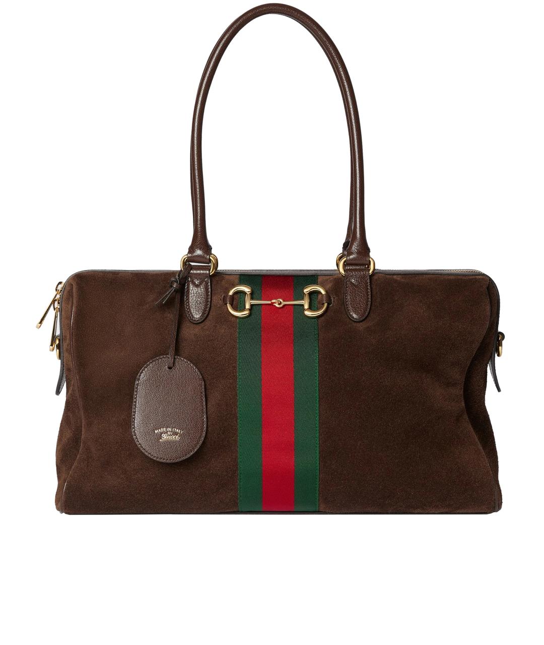 GUCCI Коричневая замшевая сумка через плечо, фото 1