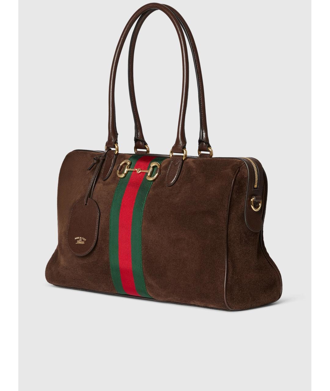 GUCCI Коричневая замшевая сумка через плечо, фото 2