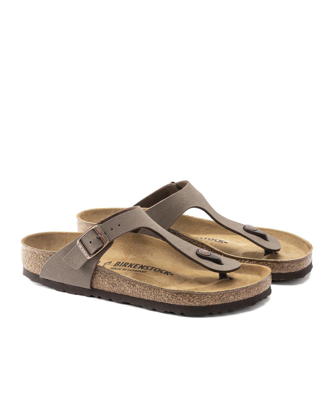 BIRKENSTOCK Коричневые кожаные шлепанцы, фото 5